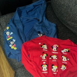 Disney Blue zip up & Disney red hoodie